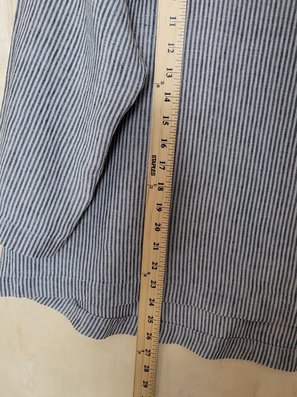 Size:M Linenfox Women's Linen Top Harper Blouse Stripes Lagenlook - Picture 5 of 7